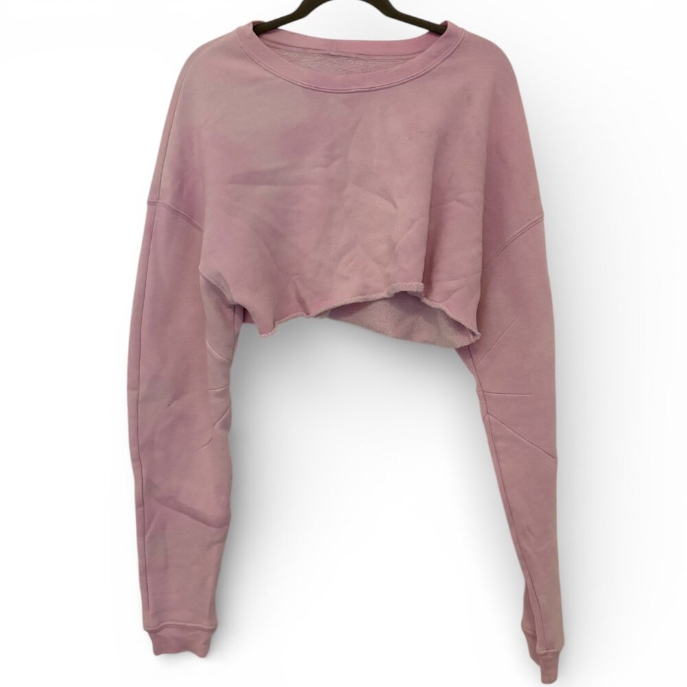 Alo Extreme Cropped Pullover Pink Quartz Size S
